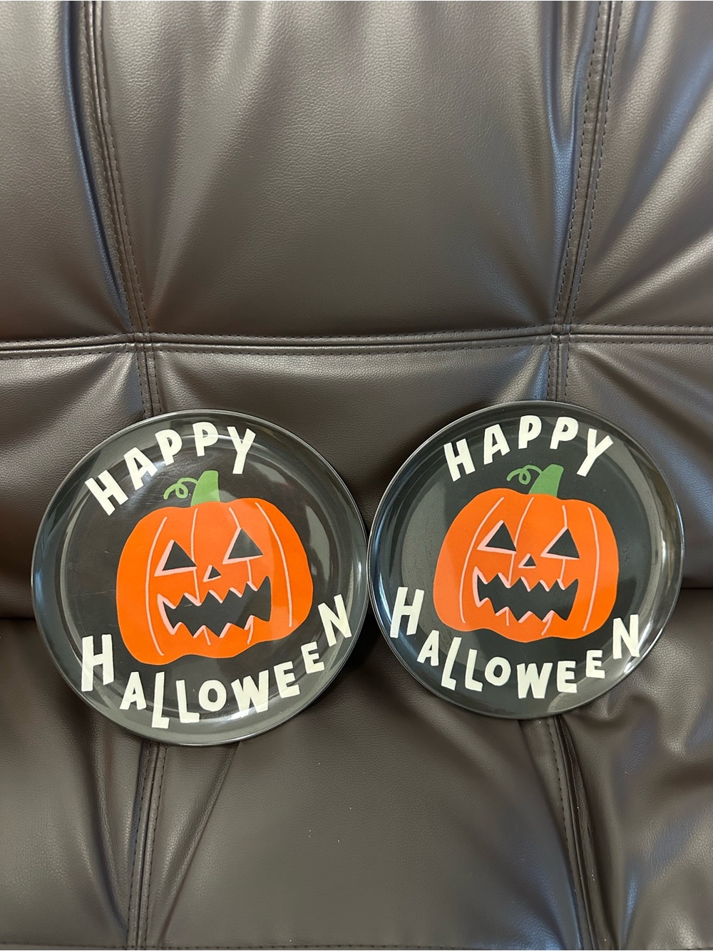 Hyde & EEK! Halloween Pumpkin Melamine Plates – Set of 2